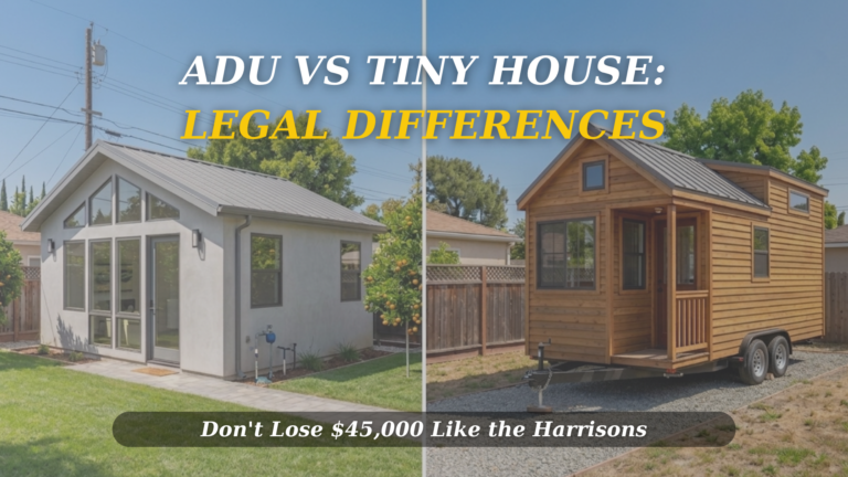 ADU vs Tiny House Legal? The Legal Trap Most Homeowners Fall Into